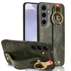 Custodia per cellulare con retro in pelle e cinturino per Samsung Galaxy S24 5G (verde)