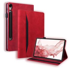 Custodia per tablet in pelle antiurto per Samsung Galaxy Tab S9 Ultra / S8 Ultra (rosso)