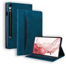 Custodia per tablet in pelle antiurto per Samsung Galaxy Tab S9 Ultra / S8 Ultra (blu)