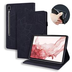 Custodia per tablet in pelle goffrata con texture ultra vitello per Samsung Galaxy Tab S9 (nera)