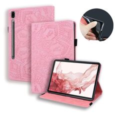 Custodia per tablet in pelle goffrata con texture ultra vitello per Samsung Galaxy Tab S9 (rosa)