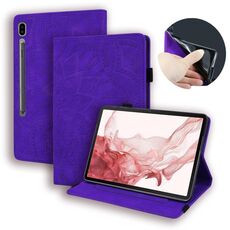 Custodia per tablet in pelle goffrata con texture ultra vitello per Samsung Galaxy Tab S9 (viola)