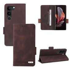 Custodia per telefono in pelle con chiusura magnetica per vivo V29 5G / S17 5G / S17 Pro (marrone)
