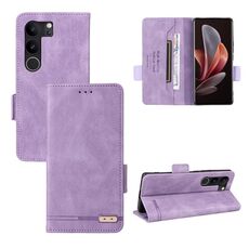 Custodia per telefono in pelle con chiusura magnetica per vivo V29 5G / S17 5G / S17 Pro (viola)