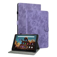 Custodia per tablet in pelle flip con motivo tigre per Amazon Fire HD 10 2023 (viola)