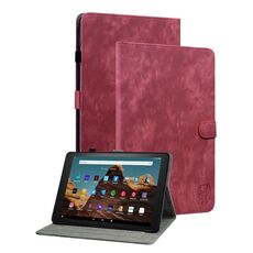 Custodia per tablet in pelle flip con motivo tigre per Amazon Fire HD 10 2023 (rosso)