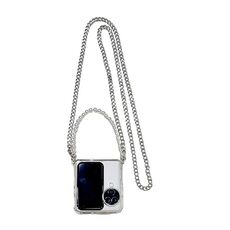 Per OPPO Find N3 Flip TPU DIY Flash Diamond Love Hinge Buckle Custodia per telefono con catena lunga e corta (trasparente)