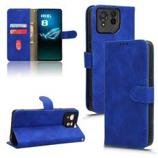 Per ASUS ROG Phone 8 Pro Skin Feel custodia magnetica in pelle con vibrazione (blu)