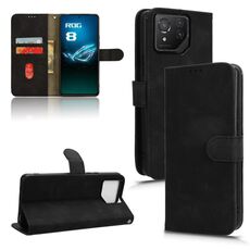 Per ASUS ROG Phone 8 Pro Skin Feel custodia magnetica in pelle con vibrazione (nera)