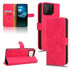 Per ASUS ROG Phone 8 Pro Skin Feel Custodia magnetica in pelle con vibrazione (Rosa rossa)