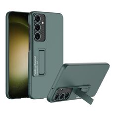 Per Samsung Galaxy S24 5G GKK Custodia per telefono antiurto ultrasottile con supporto (verde foresta)