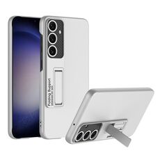 Per Samsung Galaxy S24 5G GKK Custodia per telefono antiurto ultrasottile con supporto (Argento)