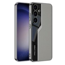 Per Samsung Galaxy S24 5G GKK placcatura TPU + custodia per telefono in pelle Supercar a copertura totale (grigio)