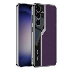 Per Samsung Galaxy S24 5G GKK placcatura TPU + custodia per telefono in pelle Supercar a copertura totale (viola)