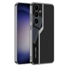 Per Samsung Galaxy S24 5G GKK placcatura TPU + custodia per telefono in pelle Supercar a copertura totale (nero)