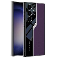 Per Samsung Galaxy S24 Ultra 5G GKK placcatura TPU + custodia in pelle Supercar a copertura totale (viola)