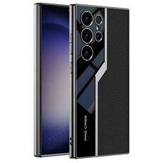 Per Samsung Galaxy S24 Ultra 5G GKK placcatura TPU + custodia in pelle Supercar a copertura totale (nero)