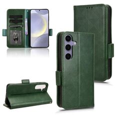 Custodia per telefono in pelle a triangolo simmetrico per Samsung Galaxy S24 5G (verde)