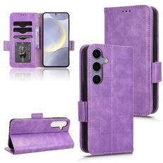 Custodia per telefono in pelle a triangolo simmetrico per Samsung Galaxy S24 5G (viola)