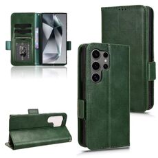 Custodia per telefono in pelle a triangolo simmetrico per Samsung Galaxy S24 Ultra 5G (verde)