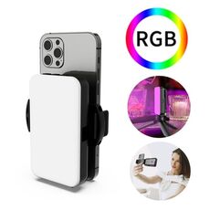 Lampada fotografica RGB a luce di riempimento con clip per telefono pieghevole nascosta e interfaccia Cold Shoe F-615