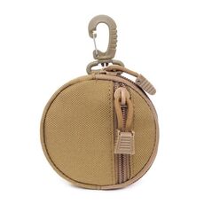 Mini portamonete portatile tascabile con portachiavi, marsupio (cachi)