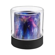 Umidificatore per aromaterapia con fiamma colorata e luce ambientale domestica, diffusore di fragranze da tavolo (grigio)