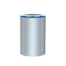Nastro adesivo butilico impermeabile in foglio di alluminio, spessore 1,2 mm, larghezza x lunghezza: 20 cm x 5 m