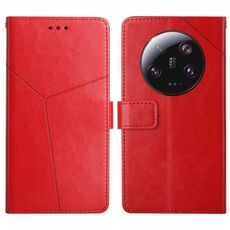 Per Xiaomi 14 Custodia per cellulare in pelle con motivo ultra a forma di Y (rossa)
