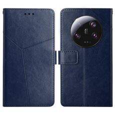 Per Xiaomi 14 Custodia per cellulare in pelle con motivo ultra a forma di Y (blu)