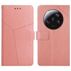 Per Xiaomi 14 Custodia per cellulare in pelle con motivo ultra a forma di Y (rosa)