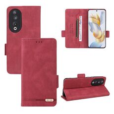 Custodia per cellulare in pelle con chiusura magnetica per Honor 90 (rossa)