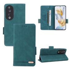 Custodia per telefono in pelle con chiusura magnetica per Honor 90 (verde)