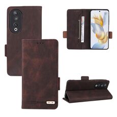 Custodia per telefono in pelle con chiusura magnetica per Honor 90 (marrone)