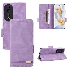 Custodia per telefono in pelle con chiusura magnetica per Honor 90 Pro (viola)