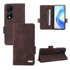 Custodia per cellulare in pelle con chiusura magnetica per Honor X7b (marrone)