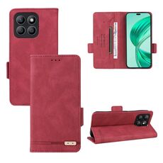 Custodia per telefono in pelle con chiusura magnetica per Honor X8b (rossa)