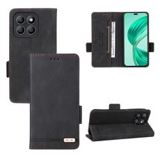 Custodia per telefono in pelle con chiusura magnetica per Honor X8b (nera)