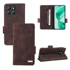 Custodia per telefono in pelle con chiusura magnetica per Honor X8b (marrone)