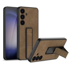 Per Samsung Galaxy S24 5G GKK Skin Feel Custodia pieghevole in pelle smerigliata (marrone)