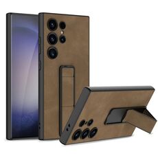 Per Samsung Galaxy S24 Ultra 5G GKK Skin Feel Custodia pieghevole in pelle smerigliata (marrone)