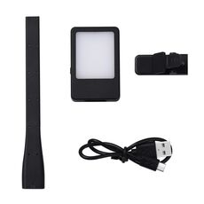 Lampada da lettura a LED Clip Book Ricarica USB Mini Lampada da comodino (Nero)