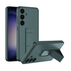 Per Samsung Galaxy S24+ 5G Custodia per telefono con supporto pieghevole in pelle GKK Skin Feel (verde)