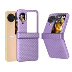 Per OPPO Find N3 Flip 3 in 1 Custodia opaca per PC con motivo a onde e cerniera (viola)