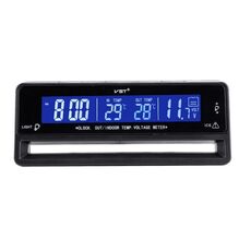 Orologio con display digitale per auto, termometro elettronico luminoso, voltmetro (TS-7010V)