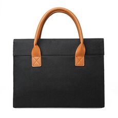 Borsa per laptop portatile leggera in tessuto Oxford da 14 pollici con manico in PU (nero)