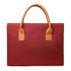 Borsa per laptop portatile leggera in tessuto Oxford da 15,6 pollici con manico in PU (rosso)