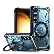 Per Samsung Galaxy S24 5G Custodia per telefono con supporto per serie Armor (blu)