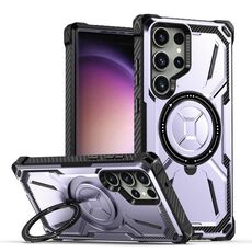 Custodia per telefono con supporto serie Armor per Samsung Galaxy S24 Ultra 5G (viola chiaro)