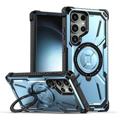 Custodia per telefono con supporto per serie Armor per Samsung Galaxy S24 Ultra 5G (blu)